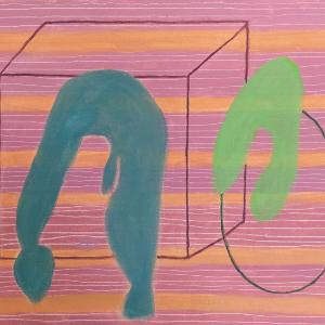 Can You Hear Me XII, Oil and cold wax on canvas, 26 x 30 inches, 2024 by Susan Lisbin