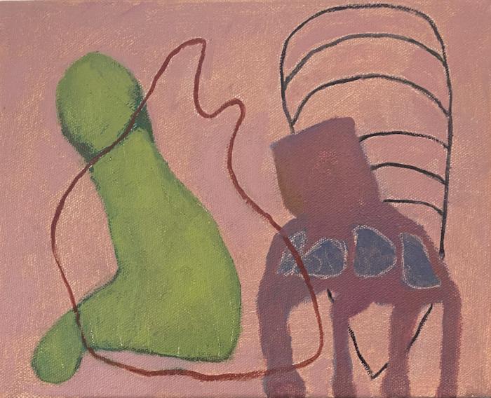 Can You Hear Me XVIII, Oil and cold wax on canvas, 8 x 10 inches, 2024 by Susan Lisbin