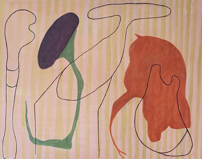 Can You Hear Me X, Oil and cold wax on canvas, 26 x 30 inches, 2024 by Susan Lisbin