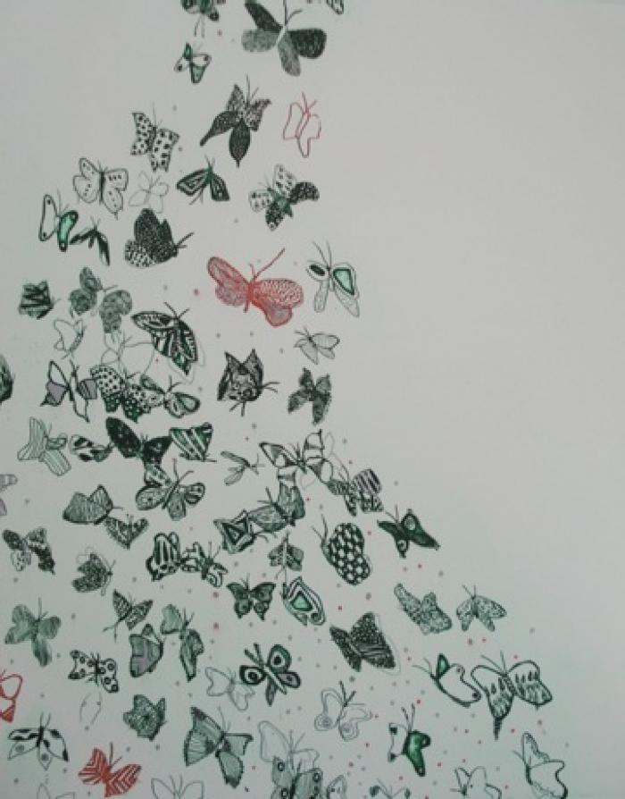 Butterfly Away (White) by Fumiko Toda