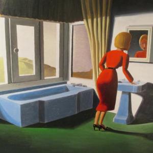 Peering in Mirror by Kathy Osborn