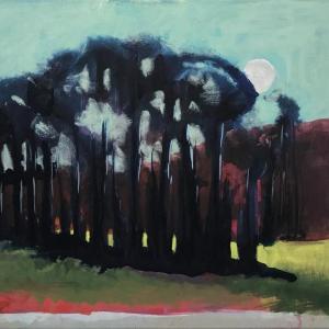 To Be In the Same World: Full Moon/Mountain Trees by Katharine Dufault