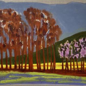 Trees and Mountain - Late Afternoon by Katharine Dufault