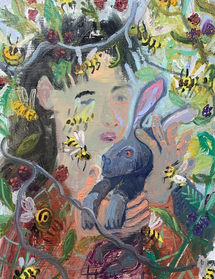 Girl with a Rabbit (Blackberry Pickers) by Ashley Norwood Cooper