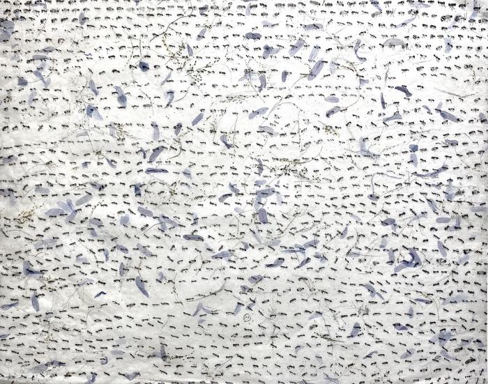 Ants (Blue Leaves) by Fumiko Toda