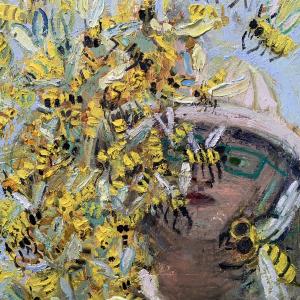 Beekeeper with Swarm by Ashley Norwood Cooper