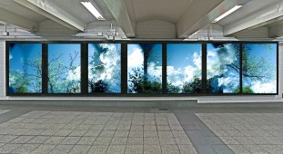 Leah Oates MTA Lightbox Installation at Bryant Park